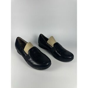 Dansko Addy Slip On Loafer Crackle Leather Womens 11 EU 42 Black